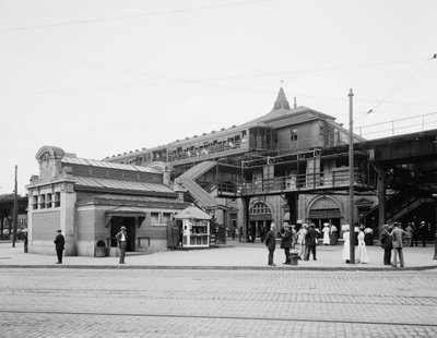 Atlantic Avenue, ingresso della metropolitana, Brooklyn, N.Y., c.1910-20 da Detroit Publishing Co.